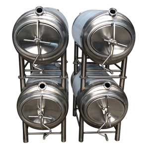 2000L 20HL China craft brew suministros tanque de cerveza brillante horizontal de acero inoxidable chaqueta de enfriamiento de doble pared tanque de servicio de cerveza